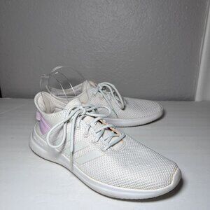 Adidas Cloudfoam Pure White Pink Athletic Sneakers